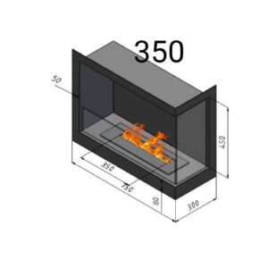 Біокамін кутовий правий 350