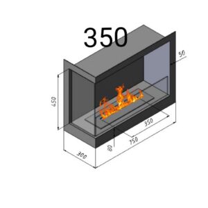 Біокамін кутовий лівий 350
