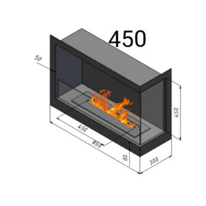 Біокамін кутовий правий 450