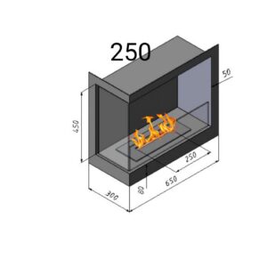 Біокамін кутовий лівий 250