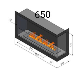 Біокамін кутовий правий 650