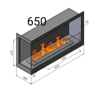 Біокамін кутовий лівий 650
