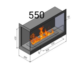 Біокамін кутовий лівий 550